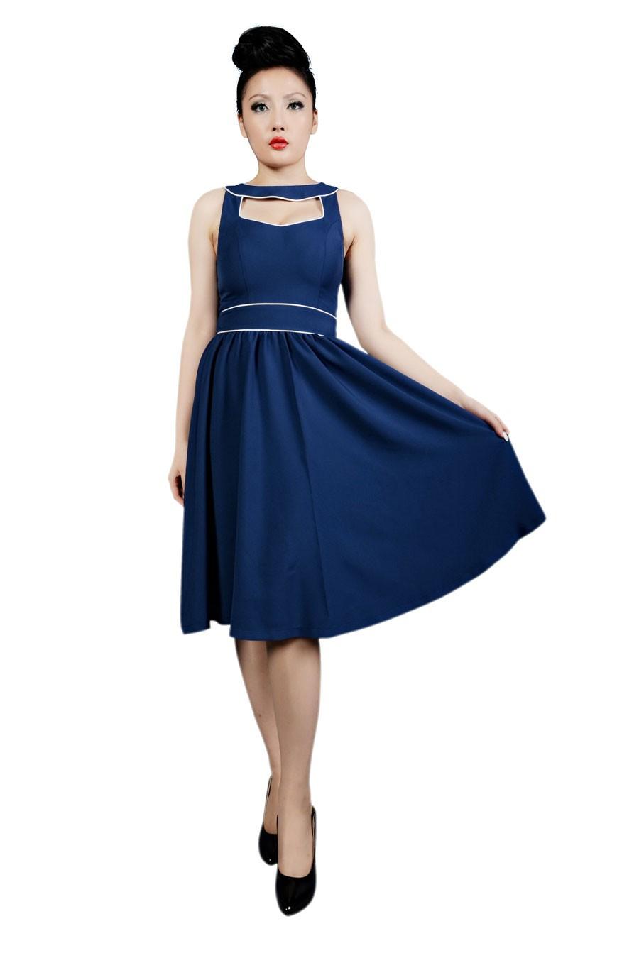 Robe pin up bleu marine