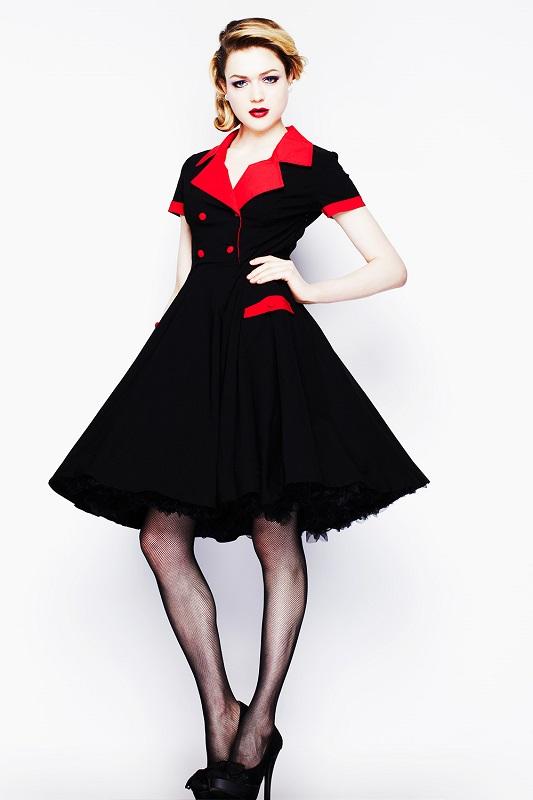 Robe pin up noir et rouge