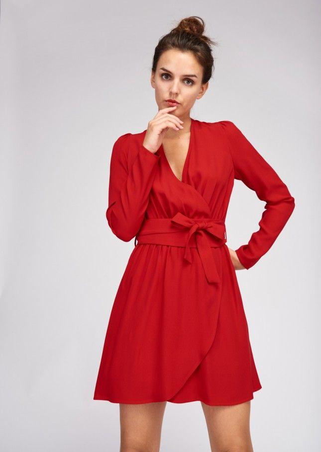 Robe portefeuille rouge