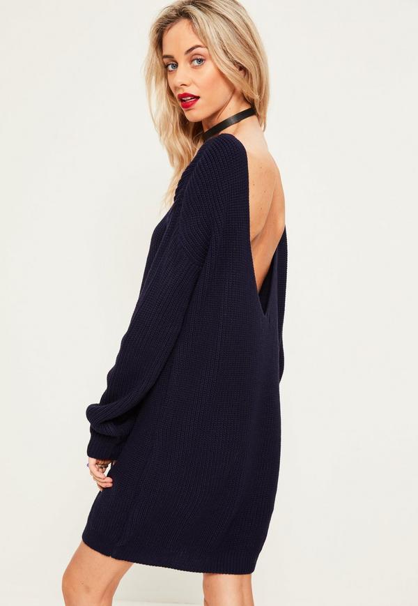 Robe pull bleu marine