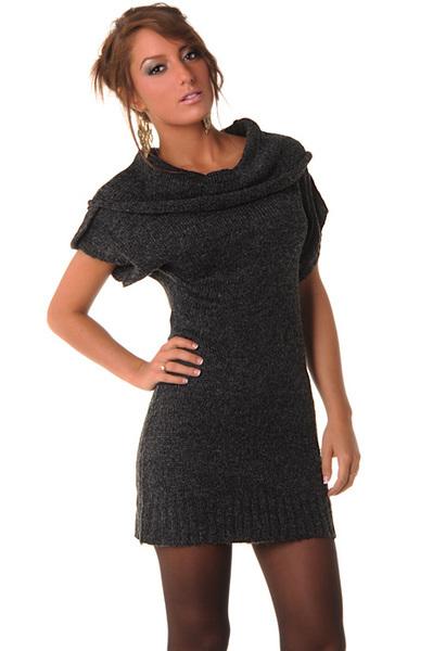 Robe pull femme noir