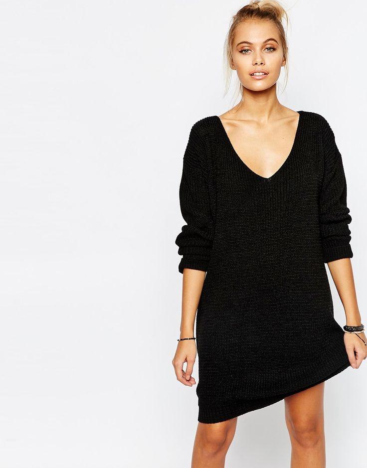 Robe pull femme noir