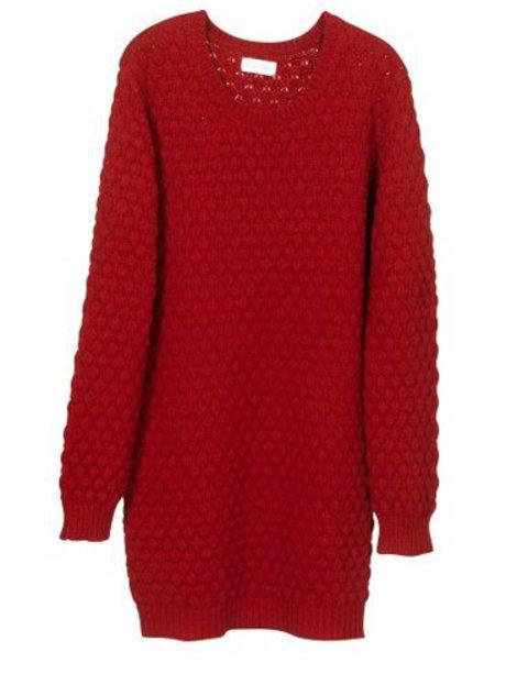 Robe pull laine rouge