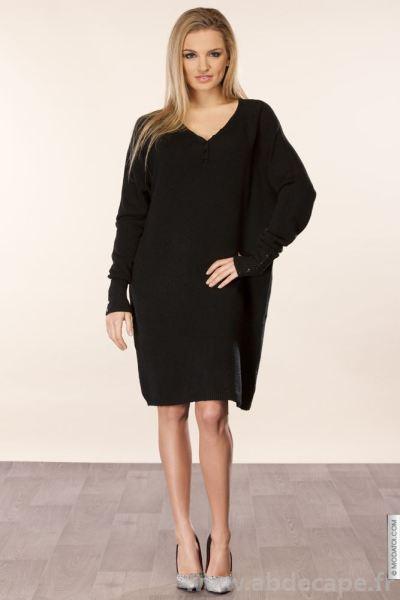 Robe pull noir femme