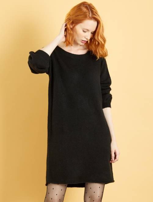 Robe pull noir femme