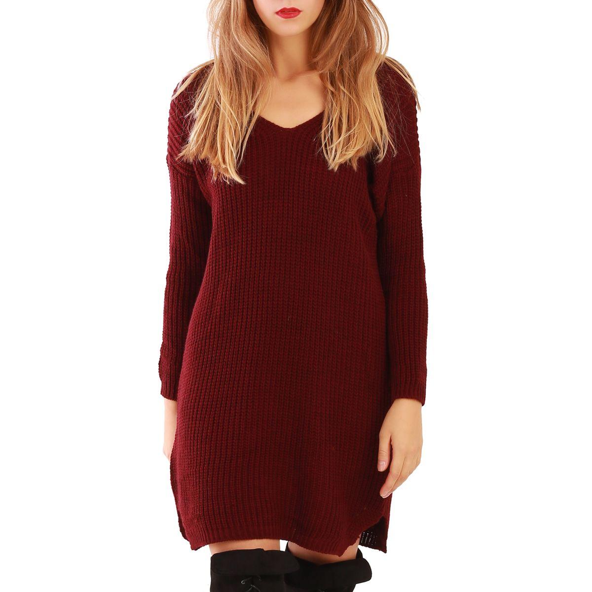 Robe pull rouge bordeaux