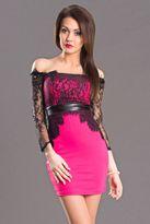 Robe rose fushia et noir