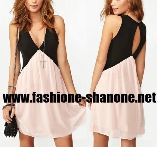 Robe rose pale et noir