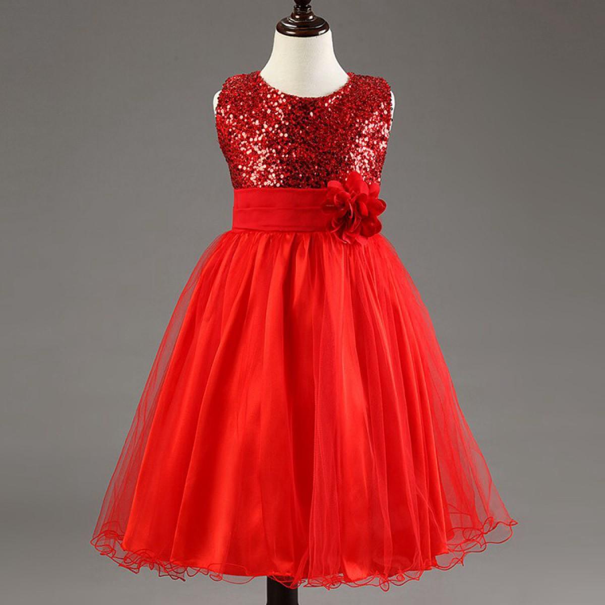 Robe rouge fille 4 ans