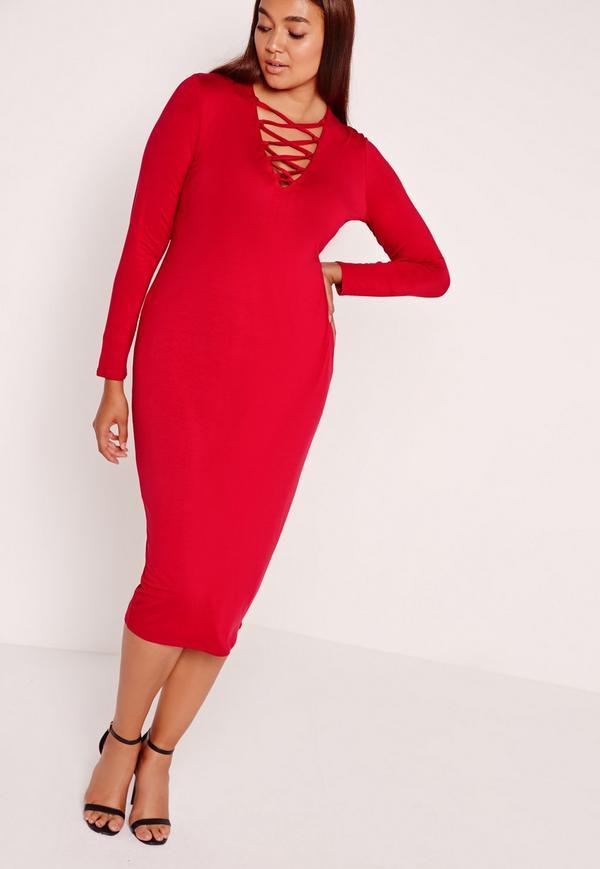 Robe rouge grande taille