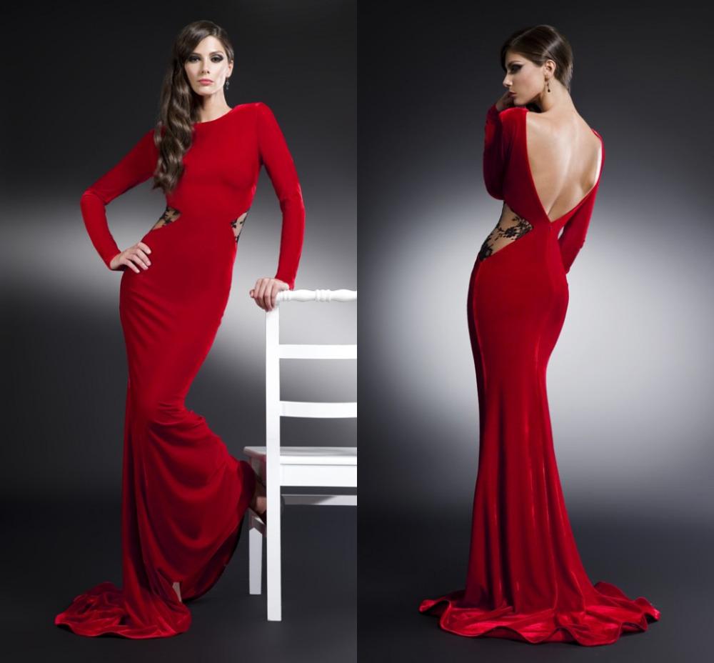 Robe rouge longue dos nu