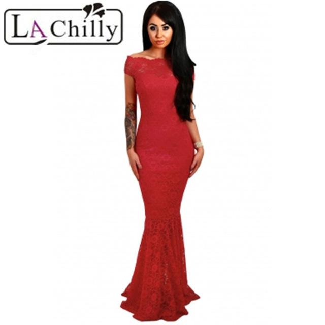 Robe rouge longue moulante