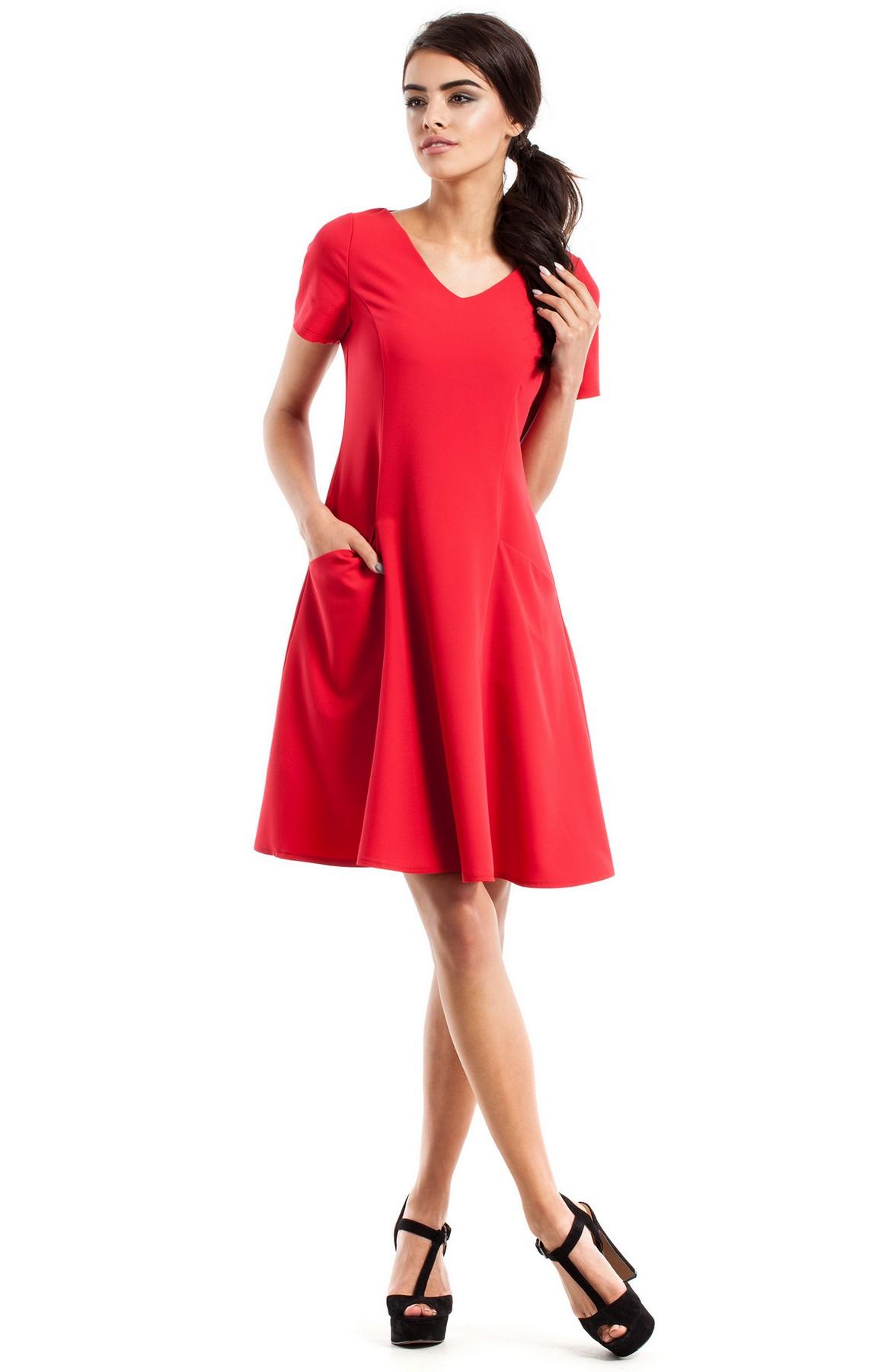 Robe rouge manche courte