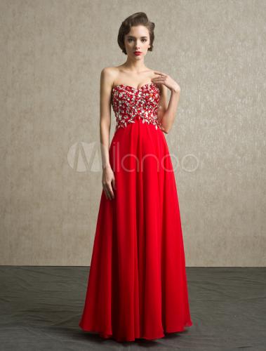 Robe rouge strass