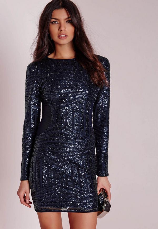 Robe sequin bleu