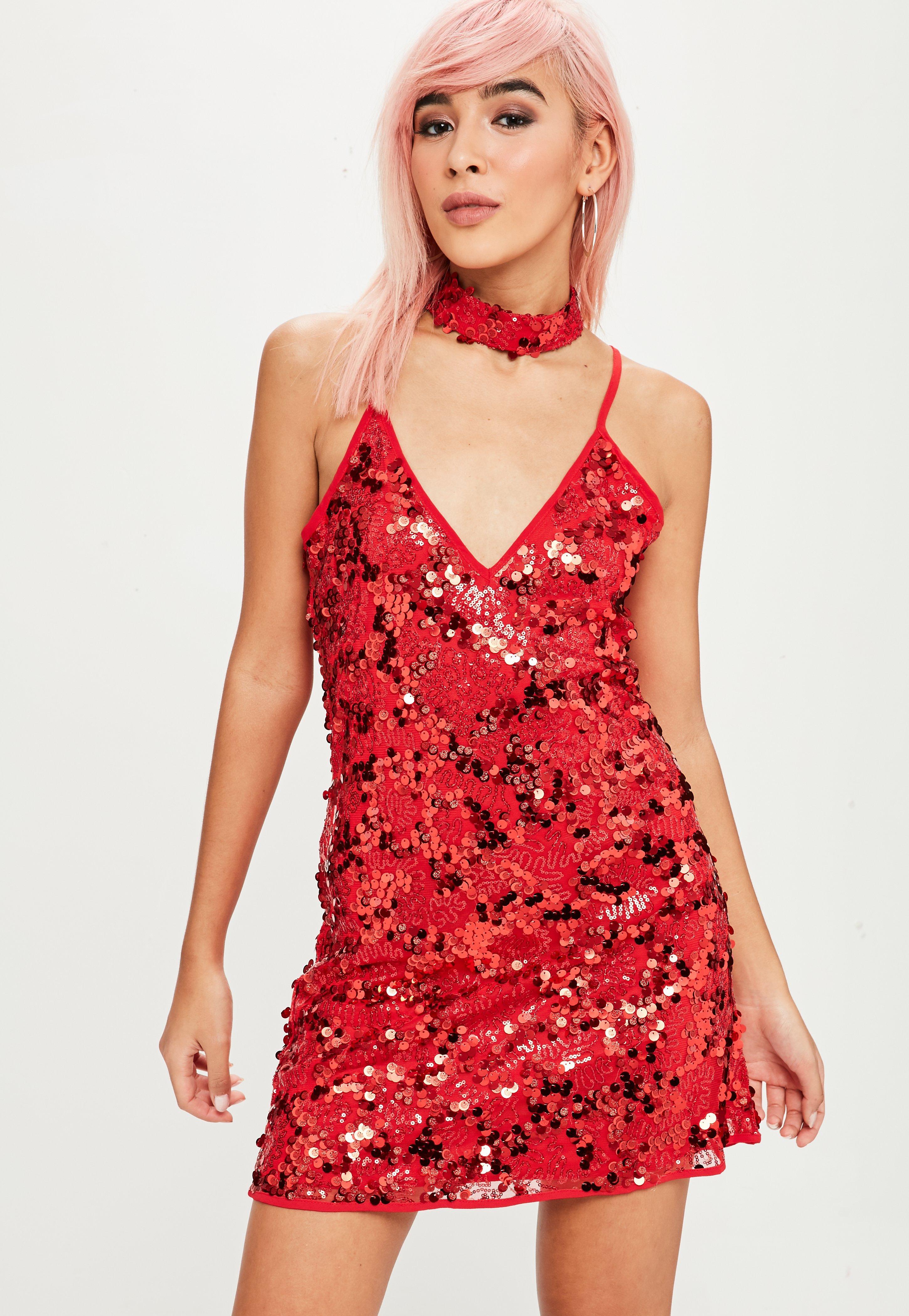 Robe sequin rouge