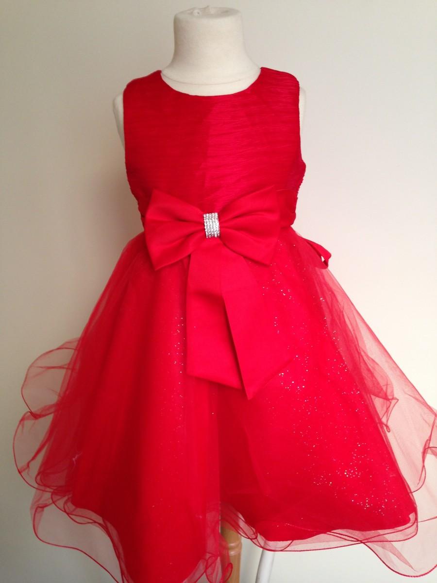 Robe soirée enfant rouge