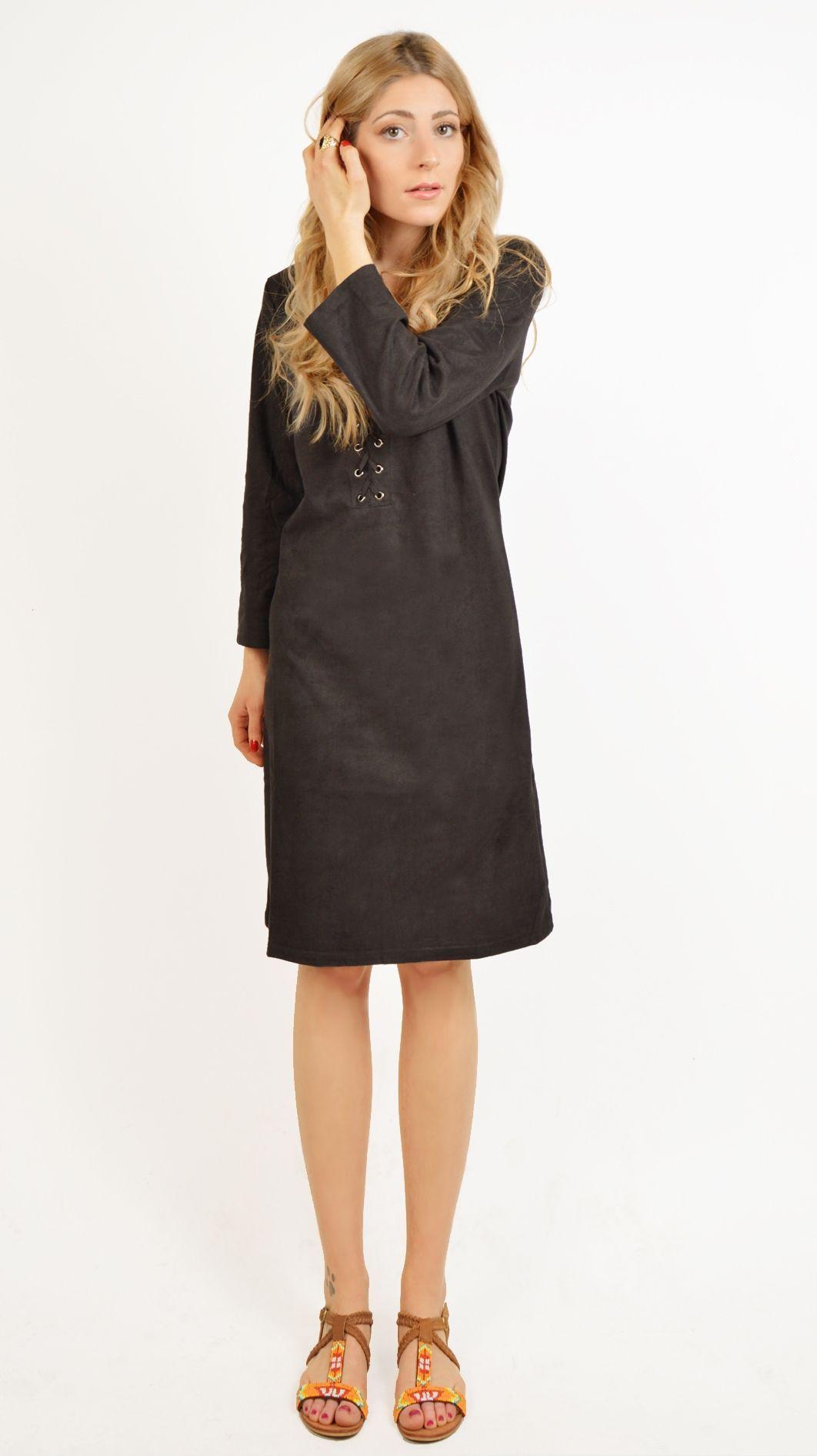 Robe suedine noir