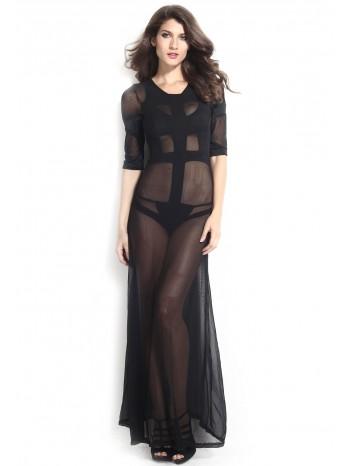 Robe transparente noir