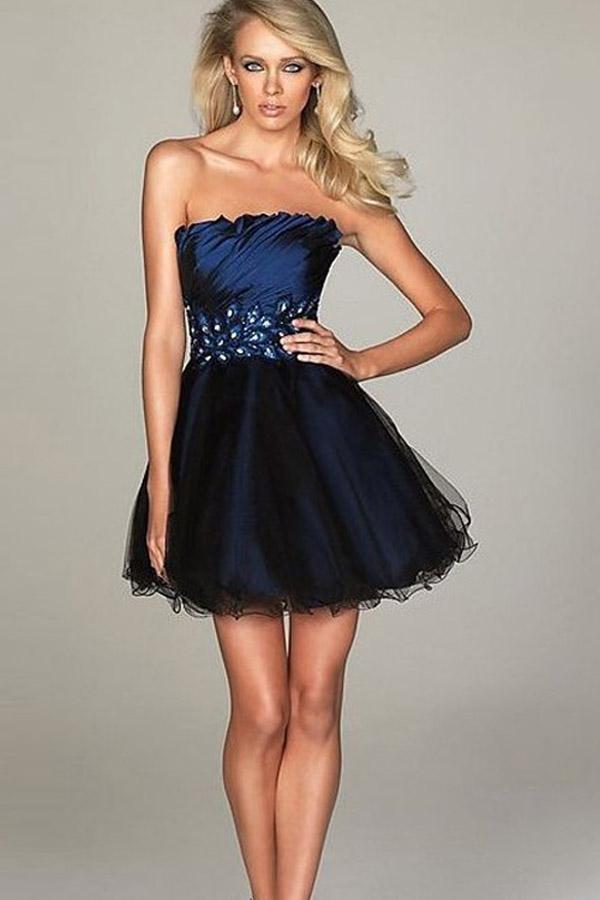 Robe tulle bleu marine