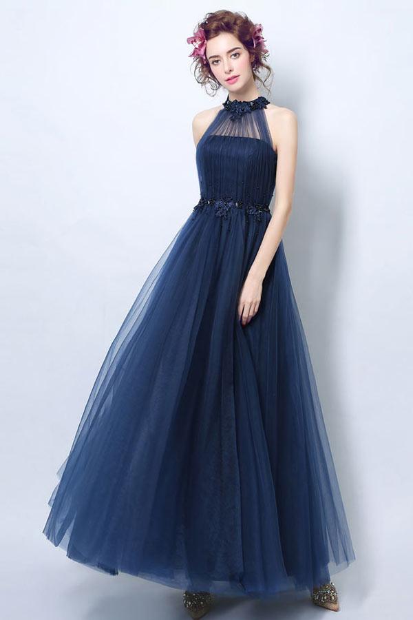 Robe tulle bleu marine