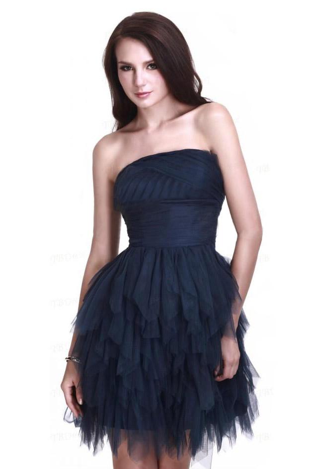 Robe tulle bleu marine