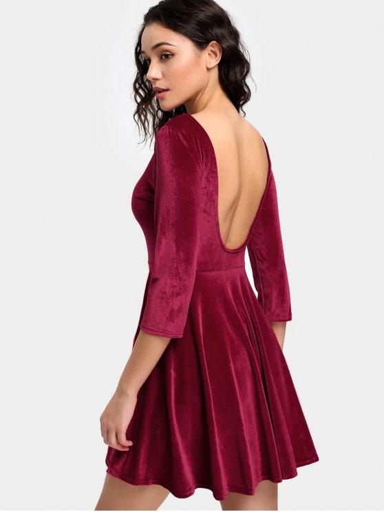 Robe velour rouge