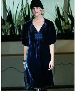 Robe velours bleu nuit