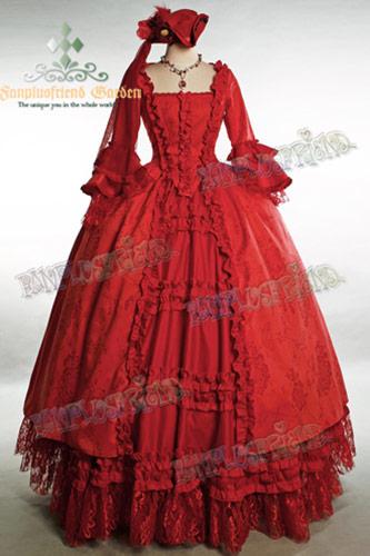 Robe victorienne rouge