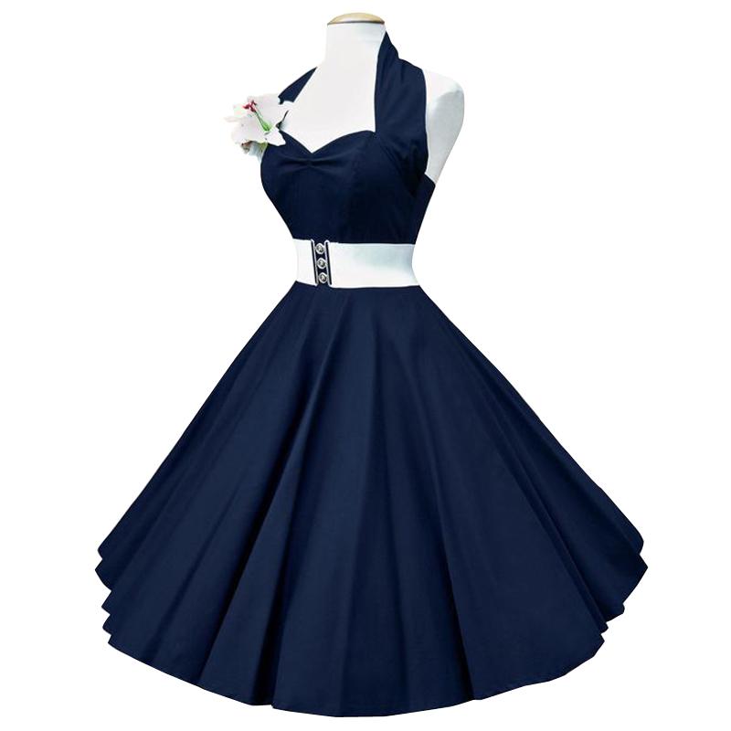 Robe vintage bleu marine